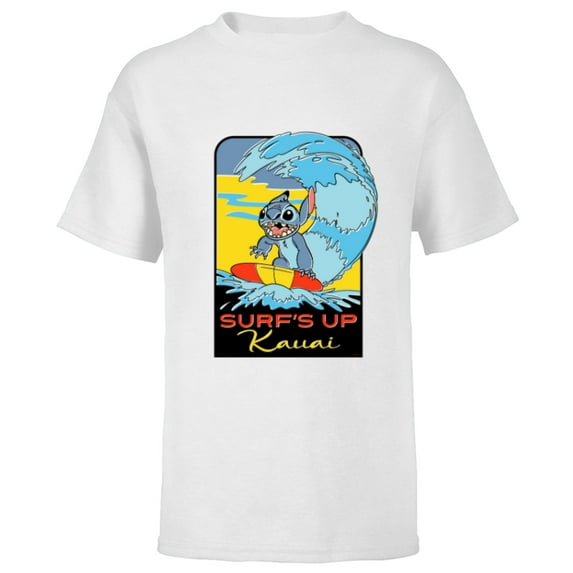 Disney Lilo & Stitch Surf’s Up Kauai - Short Sleeve T-Shirt for Kids - Customized-White