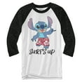 thumbnail image 1 of Disney Lilo & Stitch Surf's Up Officially Licensed Adult Raglan Shirt, Large, 1 of 1
