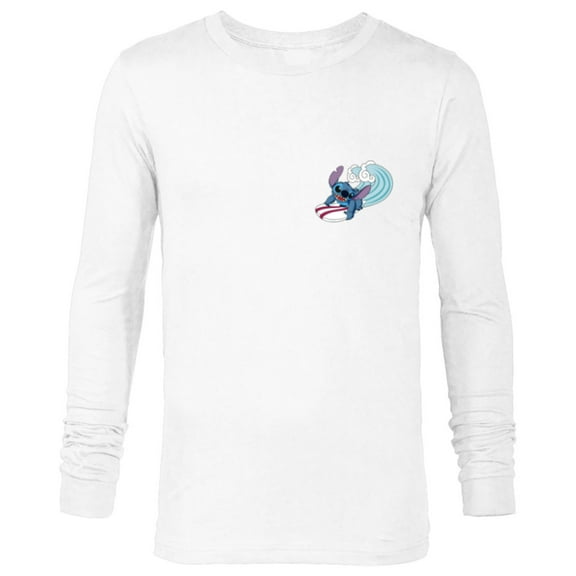 Disney Lilo & Stitch Surfin’ Stitch - Long Sleeve T-Shirt for Men - Customized-White