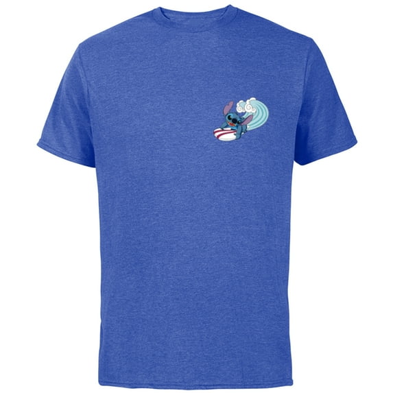 Disney Lilo & Stitch Surfin’ Stitch - Short Sleeve Cotton T-Shirt for Adults - Customized-Royal Heather