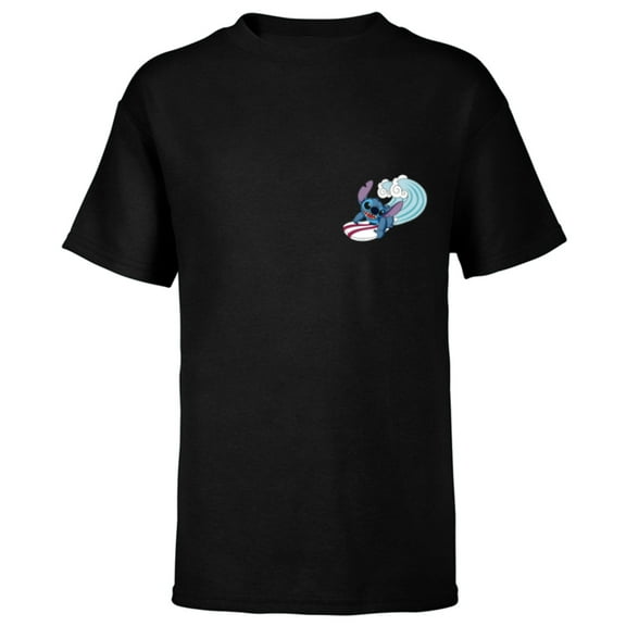 Disney Lilo & Stitch Surfin’ Stitch - Short Sleeve T-Shirt for Kids - Customized-Black