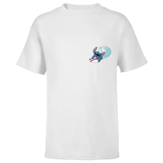 Disney Lilo & Stitch Surfin’ Stitch - Short Sleeve T-Shirt for Kids - Customized-White