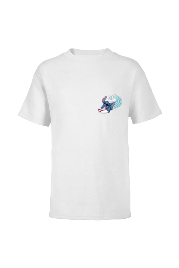 Lilo & Stitch Surfin’ Stitch - Short Sleeve T-Shirt for Kids - Customized-White