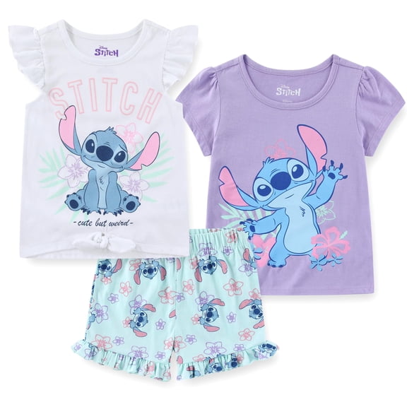 Disney Lilo & Stitch T-Shirt Tank Top and Shorts Set (Girls), 3 Piece Set, Sizes 4-12