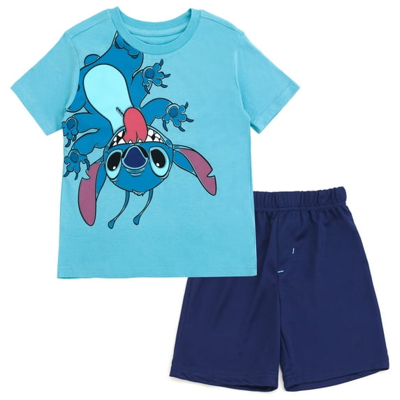 Disney Lilo & Stitch T-Shirt and Mesh Shorts Outfit Set Little Kid to Big Kid