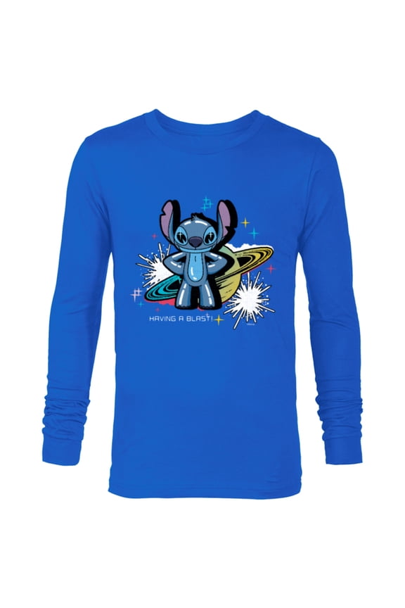 Lilo & Stitch Techno Interplanetary Stitch - Long Sleeve T-Shirt for Men - Customized-Navy