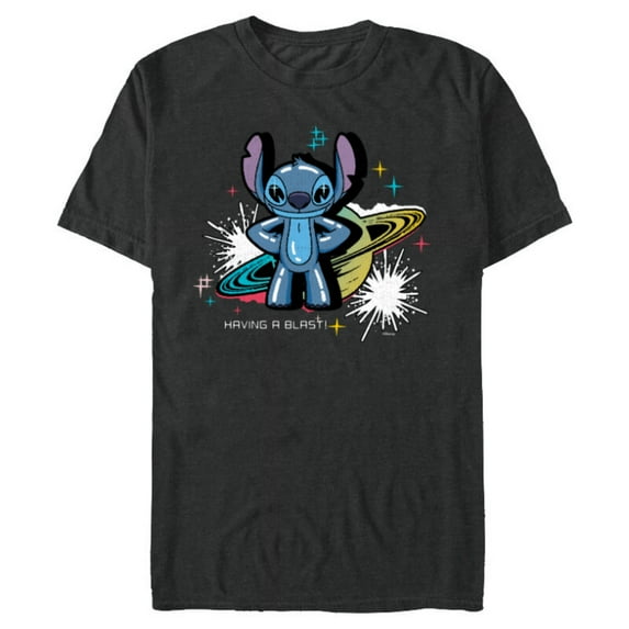 Disney Lilo & Stitch Techno Interplanetary Stitch - Short Sleeve Blended T-Shirt for Adults - Customized-Dark Heather