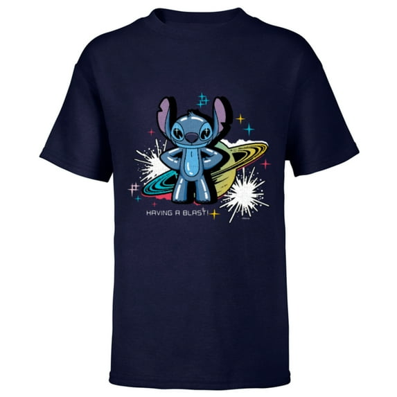 Disney Lilo & Stitch Techno Interplanetary Stitch - Short Sleeve T-Shirt for Kids - Customized-Navy
