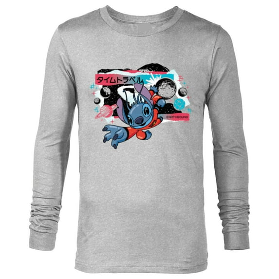 Disney Lilo & Stitch Techno Time Travel Earthbound - Long Sleeve T-Shirt for Men - Customized-Athletic Heather
