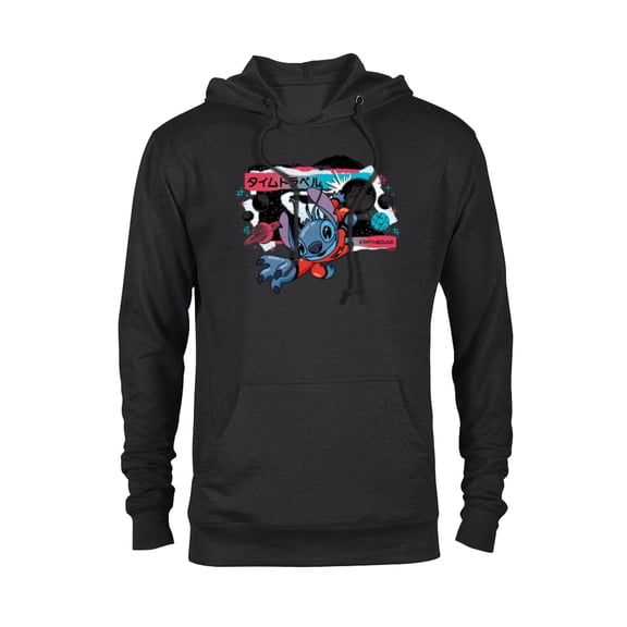 Disney Lilo & Stitch Techno Time Travel Earthbound - Pullover Hoodie for Adults - Customized-Black