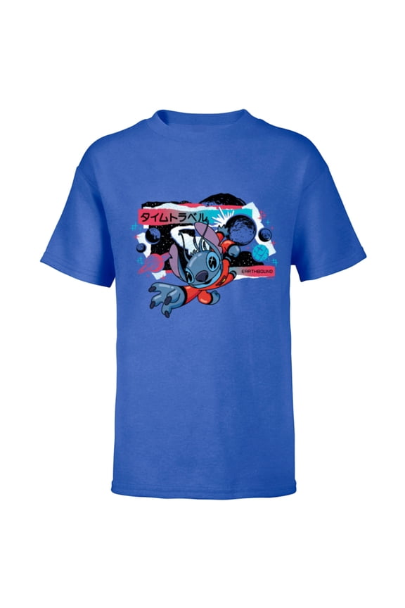 Lilo & Stitch Techno Time Travel Earthbound - Short Sleeve T-Shirt for Kids - Customized-Royal