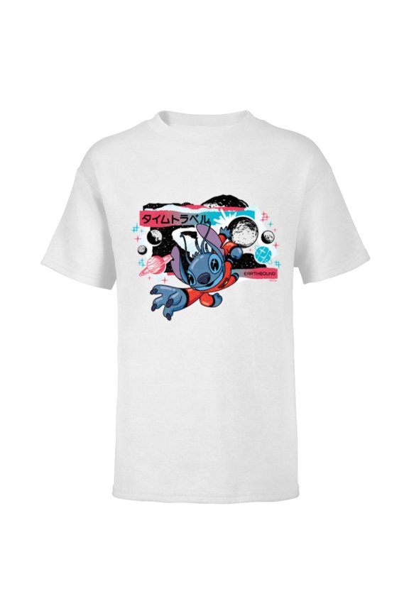 Lilo & Stitch Techno Time Travel Earthbound - Short Sleeve T-Shirt for Kids - Customized-White