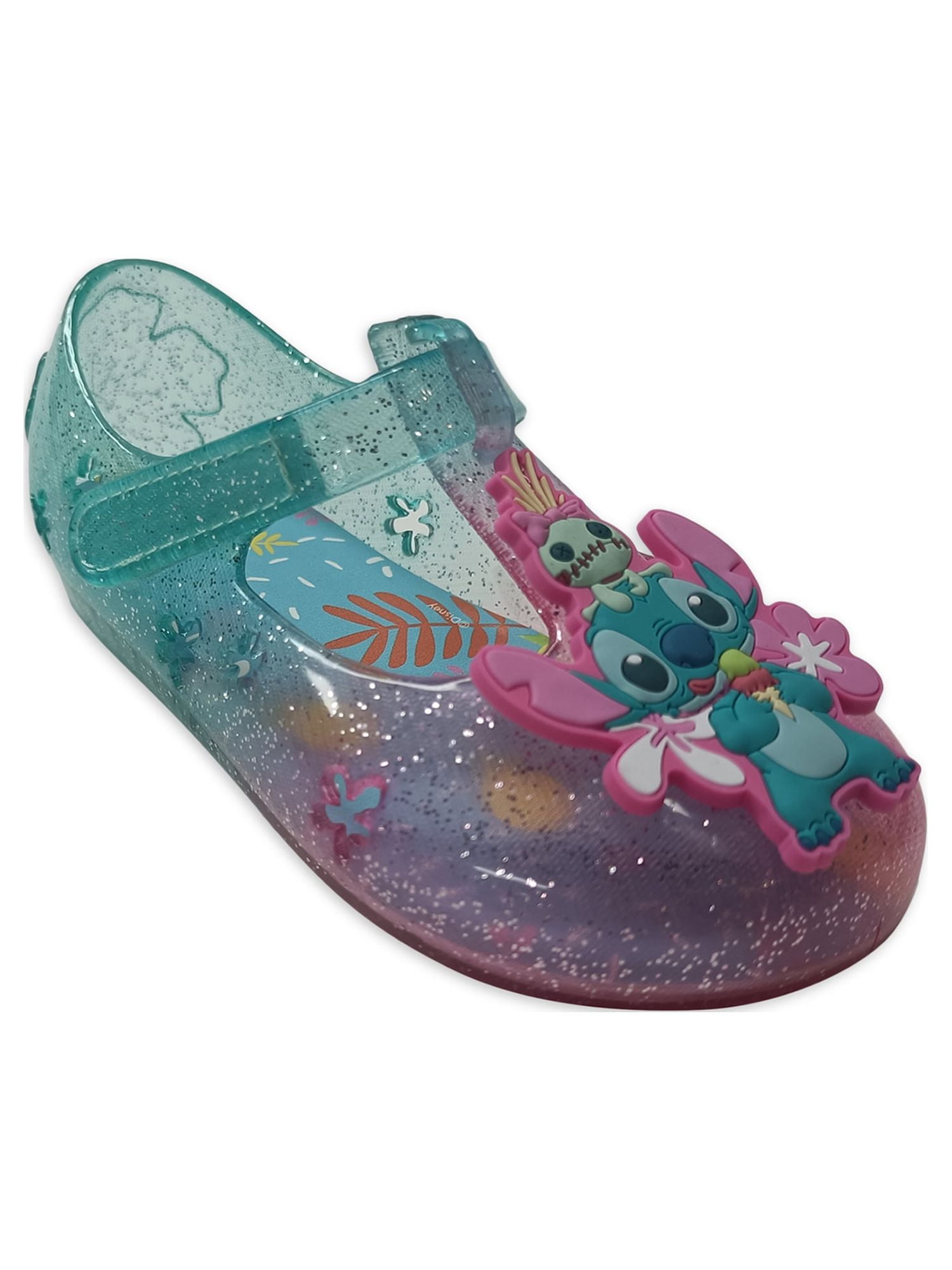 Disney Lilo & Stitch Toddler Girls Tropical Casual Jelly Shoe, Sizes 7-12