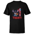 thumbnail image 1 of Disney Lilo & Stitch Tropical Birthday 1 Year Old Today - Short Sleeve T-Shirt for Kids - Customized-Black, 1 of 5