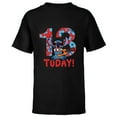 thumbnail image 1 of Disney Lilo & Stitch Tropical Birthday 13 Years Old Today - Short Sleeve T-Shirt for Kids - Customized-Black, 1 of 5