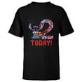 thumbnail image 1 of Disney Lilo & Stitch Tropical Birthday 2 Years Old Today - Short Sleeve T-Shirt for Kids - Customized-Black, 1 of 5