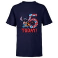 thumbnail image 1 of Disney Lilo & Stitch Tropical Birthday 5 Years Old Today - Short Sleeve T-Shirt for Kids - Customized-Navy, 1 of 5