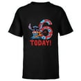thumbnail image 1 of Disney Lilo & Stitch Tropical Birthday 6 Years Old Today - Short Sleeve T-Shirt for Kids - Customized-Black, 1 of 5