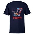 thumbnail image 1 of Disney Lilo & Stitch Tropical Birthday 7 Years Old Today - Short Sleeve T-Shirt for Kids - Customized-Navy, 1 of 5