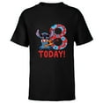 thumbnail image 1 of Disney Lilo & Stitch Tropical Birthday 8 Years Old Today - Short Sleeve T-Shirt for Kids - Customized-Black, 1 of 5