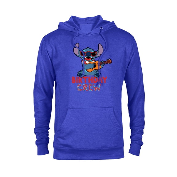 Disney Lilo & Stitch Tropical Birthday Crew Party Matching - Pullover Hoodie for Adults - Customized-Royal