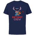 thumbnail image 1 of Disney Lilo & Stitch Tropical Birthday Crew Party Matching - Short Sleeve Cotton T-Shirt for Adults - Customized-Navy, 1 of 5