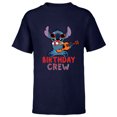 thumbnail image 1 of Disney Lilo & Stitch Tropical Birthday Crew Party Matching - Short Sleeve T-Shirt for Kids - Customized-Navy, 1 of 5