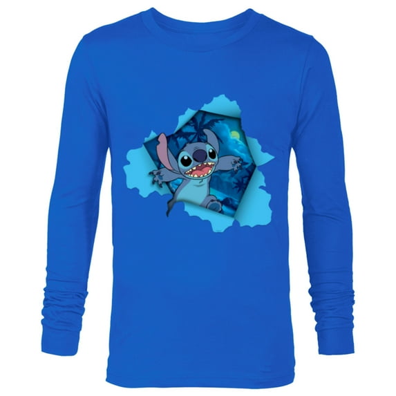 Disney Lilo & Stitch Tropical Breakout - Long Sleeve T-Shirt for Men - Customized-Navy