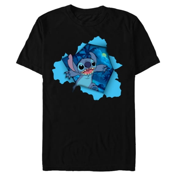 Disney Lilo & Stitch Tropical Breakout - Short Sleeve Blended T-Shirt for Adults - Customized-Black