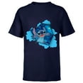 thumbnail image 1 of Disney Lilo & Stitch Tropical Breakout - Short Sleeve T-Shirt for Kids - Customized-Navy, 1 of 5