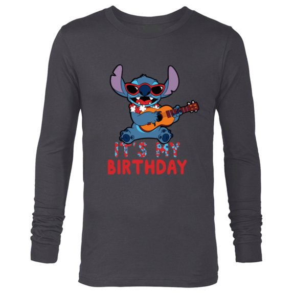 Disney Lilo & Stitch Tropical Party It’s My Birthday - Long Sleeve T-Shirt for Men - Customized-Charcoal Heather