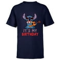 thumbnail image 1 of Disney Lilo & Stitch Tropical Party It’s My Birthday - Short Sleeve T-Shirt for Kids - Customized-Navy, 1 of 5