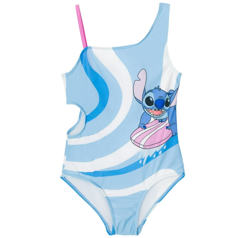Disney Lilo Stitch Swimsuit Big Girls UPF 50 Swimwear Outfit One Piece Bathing Suit Blue White 14 16 Walmart