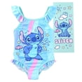 thumbnail image 1 of Disney Lilo & Stitch UPF 50+ One Piece Swimsuit Bathing Suit with Towel (Girls), 2 Piece Set, Sizes 3T-10, 1 of 8