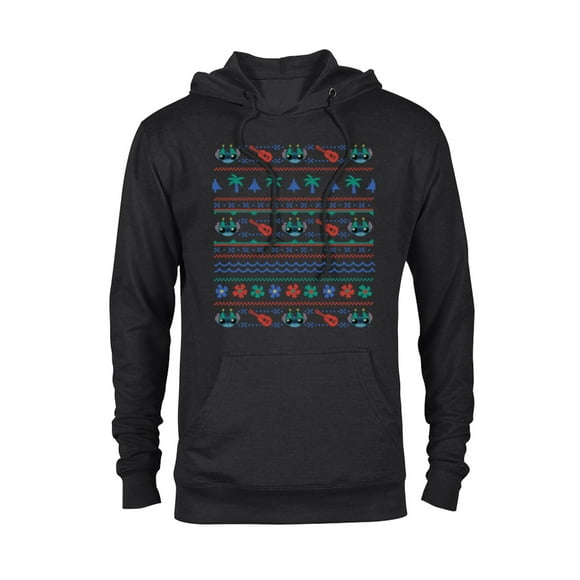 Lilo & Stitch Ugly Christmas Sweater - Pullover Hoodie for Adults - Customized-Black