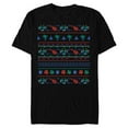 thumbnail image 1 of Disney Lilo & Stitch Ugly Christmas Sweater - Short Sleeve Blended T-Shirt for Adults - Customized-Black, 1 of 5