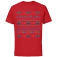 thumbnail image 1 of Disney Lilo & Stitch Ugly Christmas Sweater - Short Sleeve Cotton T-Shirt for Adults - Customized-Red, 1 of 5