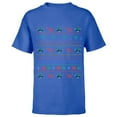 thumbnail image 1 of Disney Lilo & Stitch Ugly Christmas Sweater - Short Sleeve T-Shirt for Kids - Customized-Royal, 1 of 5