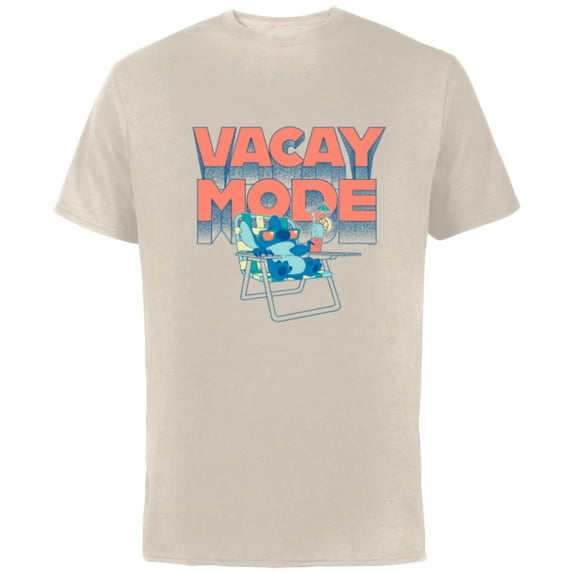 Disney Lilo & Stitch Vacay Mode - Short Sleeve Cotton T-Shirt for Adults - Customized-Natural