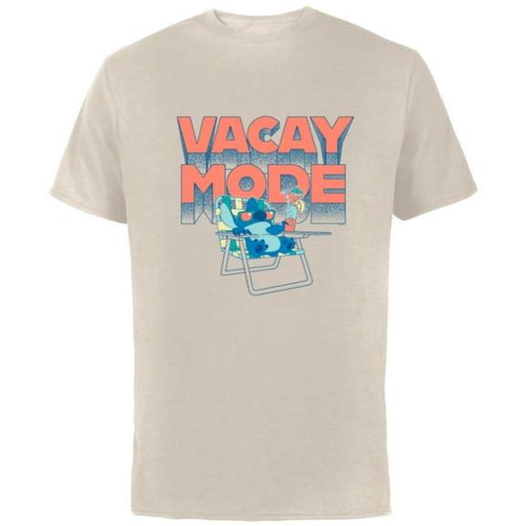 Disney Lilo & Stitch Vacay Mode - Short Sleeve Cotton T-Shirt for Adults - Customized-Natural