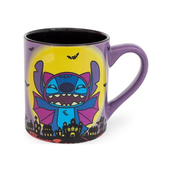 Disney Lilo & Stitch Vampire Ceramic Glitter Mug | Holds 14 Ounces