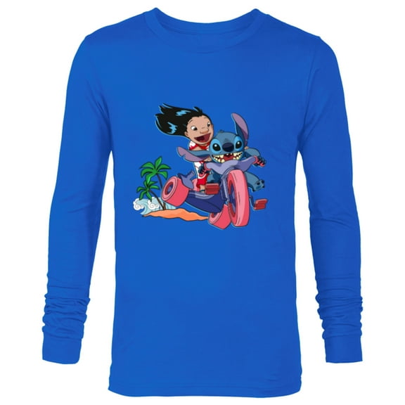 Disney Lilo & Stitch Wild Ride - Long Sleeve T-Shirt for Men - Customized-Navy
