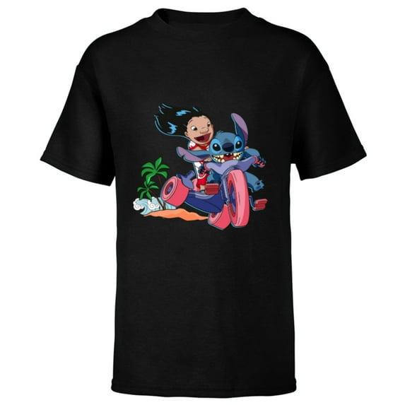 Disney Lilo & Stitch Wild Ride - Short Sleeve T-Shirt for Kids - Customized-Black