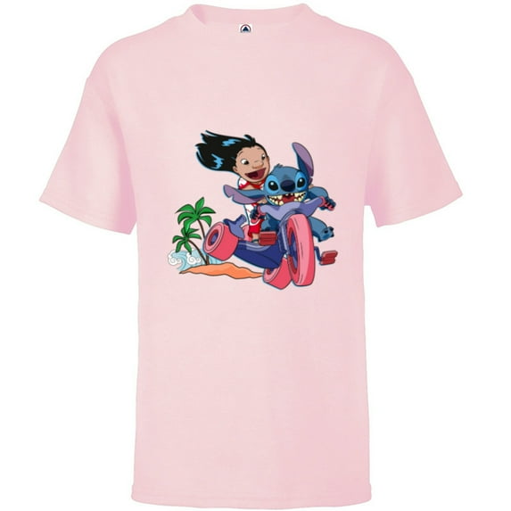 Disney Lilo & Stitch Wild Ride - Short Sleeve T-Shirt for Kids - Customized-Soft Pink