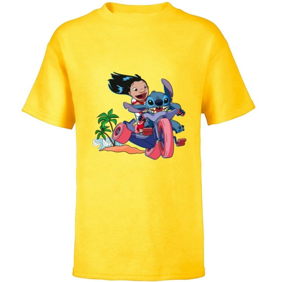 Disney Lilo & Stitch Wild Ride - Short Sleeve T-Shirt for Kids - Customized-Yellow