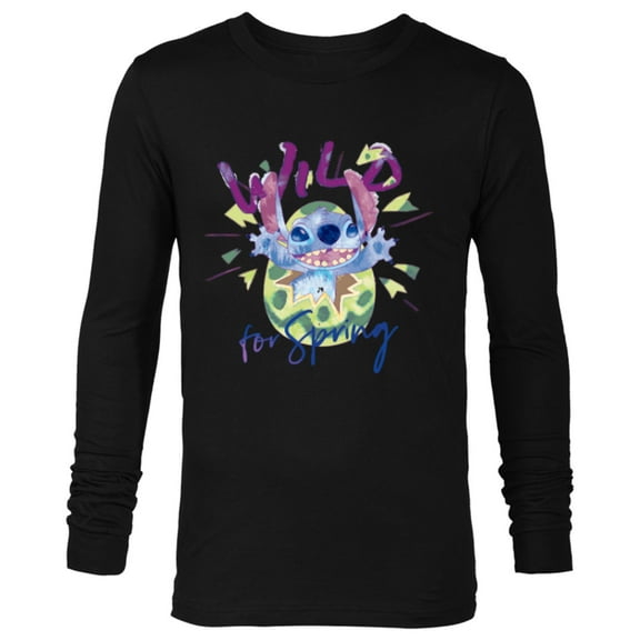 Disney Lilo & Stitch Wild for Spring Easter - Long Sleeve T-Shirt for Men - Customized-Black