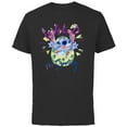 thumbnail image 1 of Disney Lilo & Stitch Wild for Spring Easter - Short Sleeve Cotton T-Shirt for Adults - Customized-Black, 1 of 5