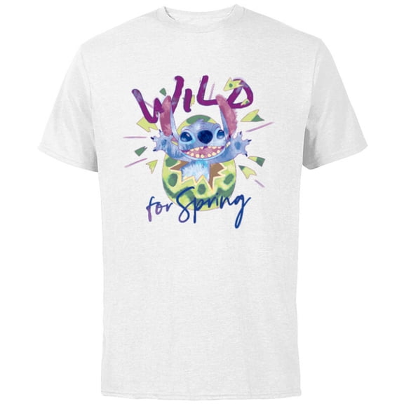 Disney Lilo & Stitch Wild for Spring Easter - Short Sleeve Cotton T-Shirt for Adults - Customized-White