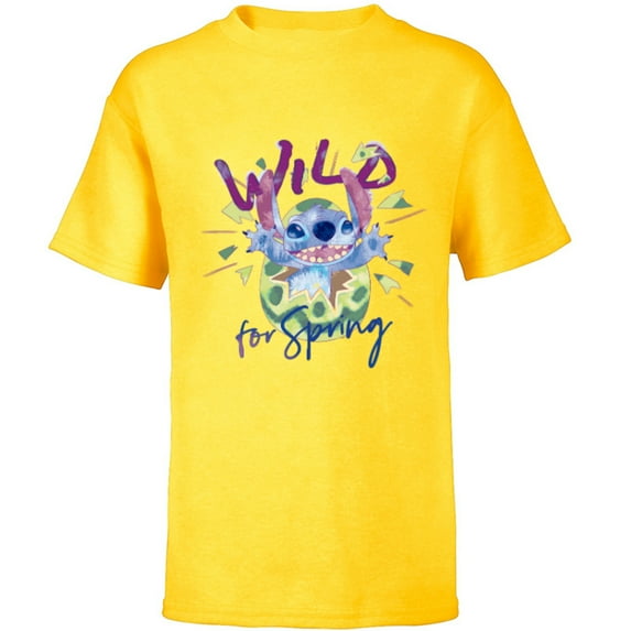 Disney Lilo & Stitch Wild for Spring Easter - Short Sleeve T-Shirt for Kids - Customized-Yellow