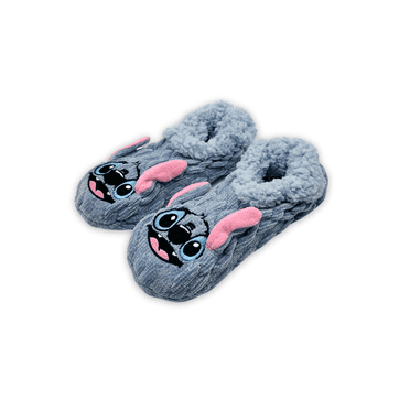 Disney Lilo & Stitch, Women's 3D Cable Knit Chenille Slipper Socks, 1-Pack, Size 4-10